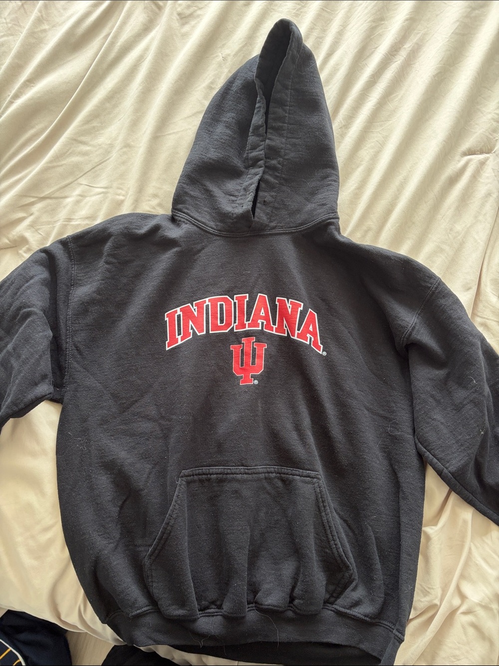 Gildan Black Hoodie with Red INDIANA Logo
